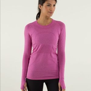 Raspberry Lululemon Swiftly Tech Long Sleeve Top